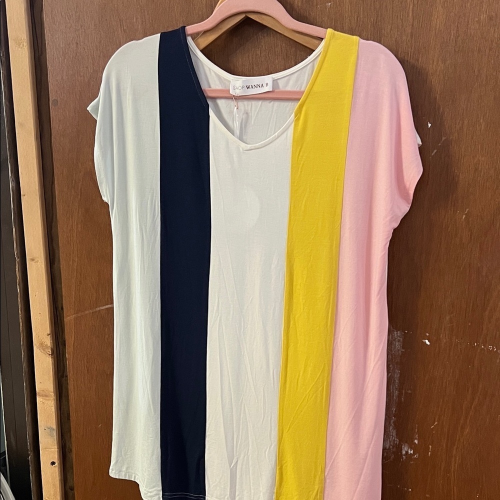 Colorful Striped Short Sleeve Top